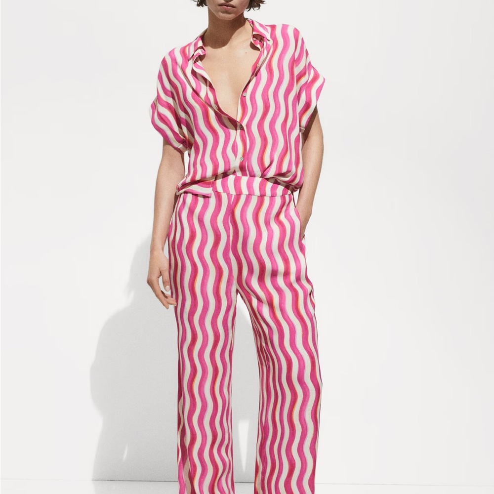 Mango wide leg printed trouser xx small